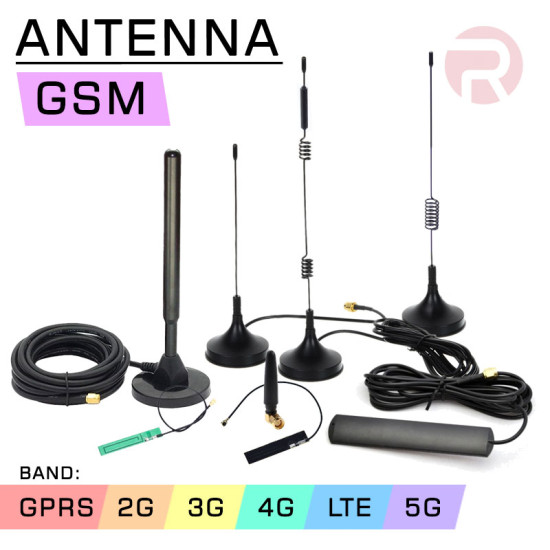 GSM Antenna (2G 3G 4G 5G) dBi - Interface Ipex SMA (SIM 900 800 900A) Flat Bar All Weather Outdoor