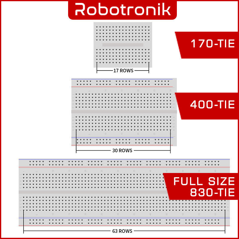 Solderless Breadboard (830 / 400 / 170) tie point bread board MB-102 Solderless Breadboard (830 / 400 / 170) tie point bread board MB-102