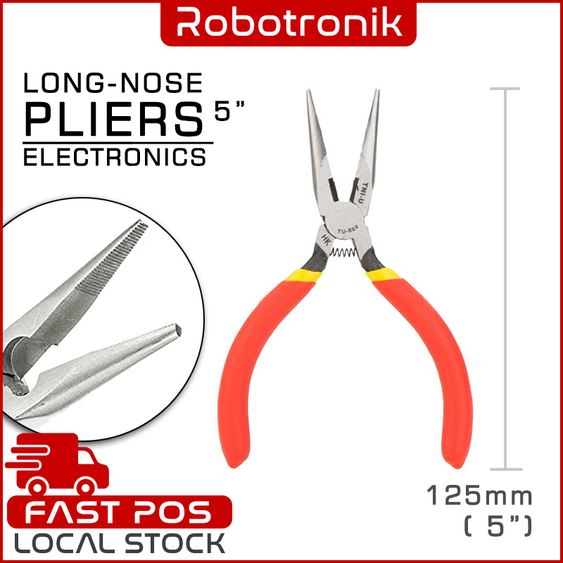 Mini Long Nose Pliers 5" w/ Insulate Grips Plier Cutter (TNI-U) TU-502 Mini Long Nose Pliers 5" w/ Insulate Grips Plier Cutter (TNI-U) TU-502