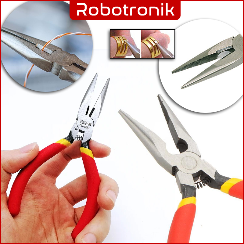 Mini Long Nose Pliers 5" w/ Insulate Grips Plier Cutter (TNI-U) TU-502 Mini Long Nose Pliers 5" w/ Insulate Grips Plier Cutter (TNI-U) TU-502