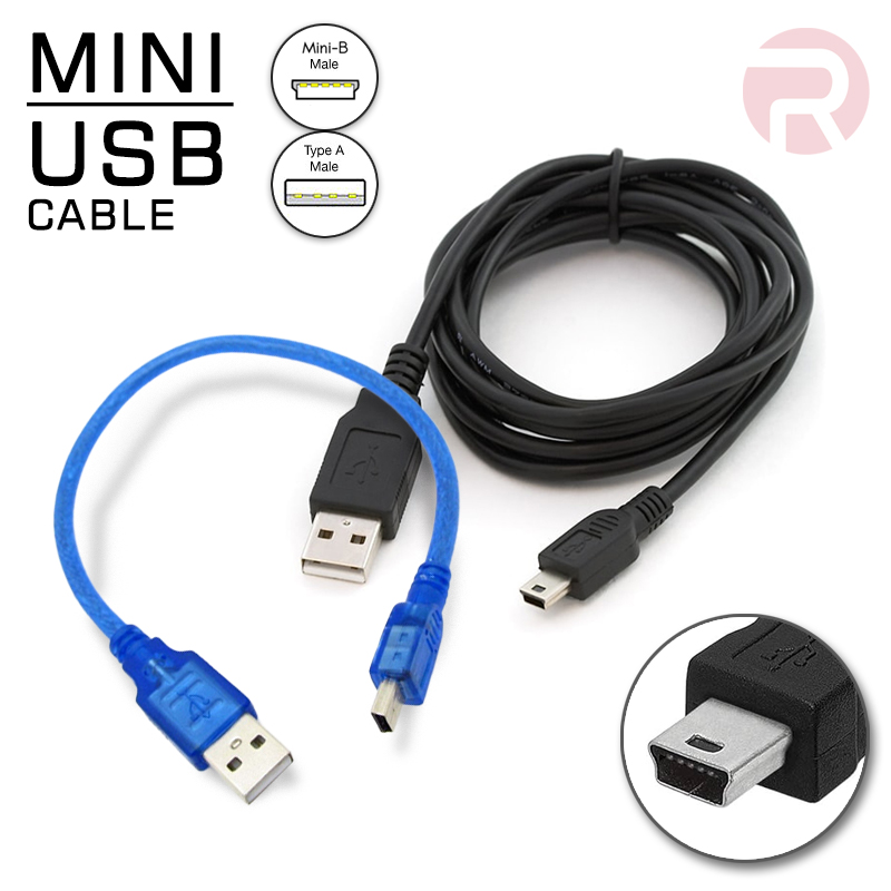 Mini USB Cable (Data & Power) @ USB Type-B (Male) to USB Type-A (Male), for Arduino NANO Mini USB Cable (Data & Power) @ USB Type-B (Male) to USB Type-A (Male), for Arduino NANO