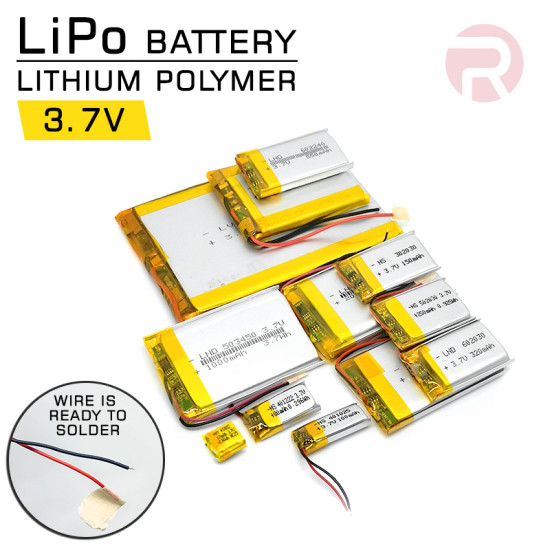 3.7V LiPo Battery (Lithium Polymer) Batteri for MP3 Bluetooth Recorder MP4 GPS Camcorder