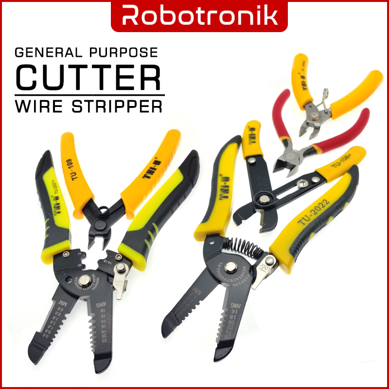 Cutter & Wire Stripper, Electronics & Electrical Cutting w/ Insulate Grips Cutter & Wire Stripper, Electronics & Electrical Cutting w/ Insulate Grips