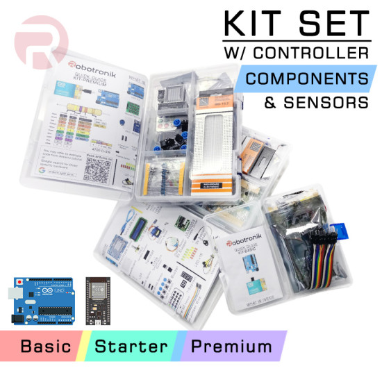 Kit Set (Breadboard, Jumper wires, Components & Box) UNO ESP32 NANO MEGA Nodemcu