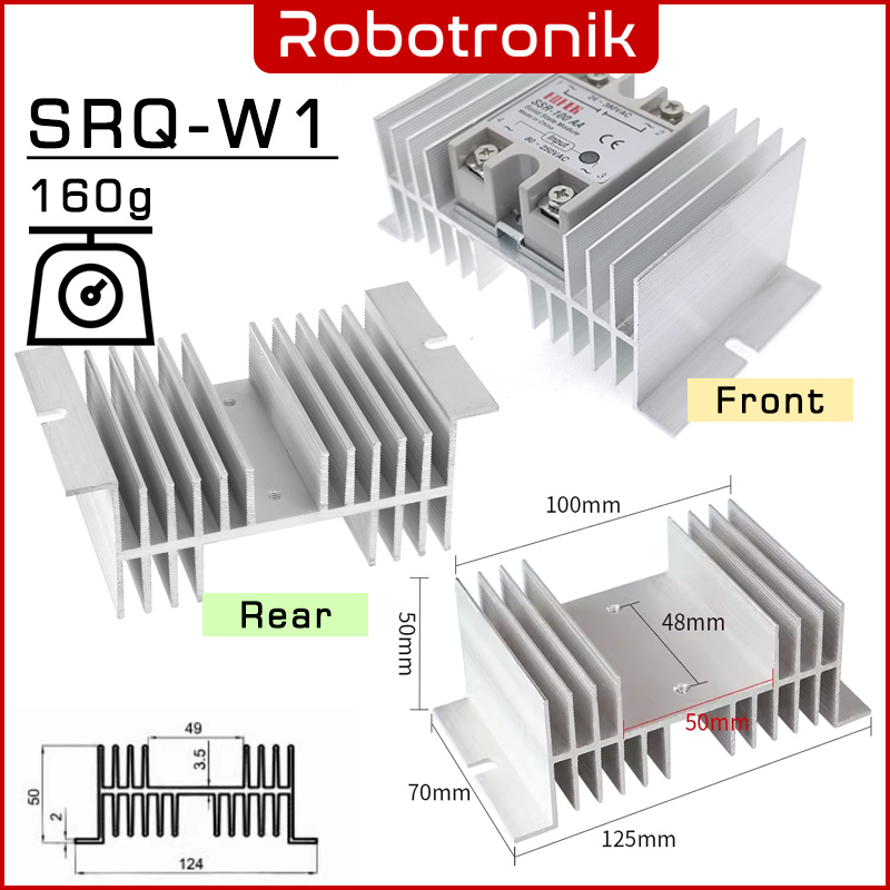 Heatsink for Solid State Relay (SSR) up-to 60A Aluminum Three-Phase Heatsink for Solid State Relay (SSR) up-to 60A Aluminum Three-Phase