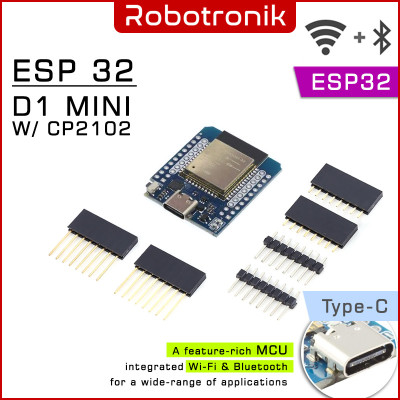 D1 Mini ESP32 MiniKit Wemos Development Board ESP 32 w/ CP2104 USB Driver D1 Mini ESP32 MiniKit Wemos Development Board ESP 32 w/ CP2104 USB Driver