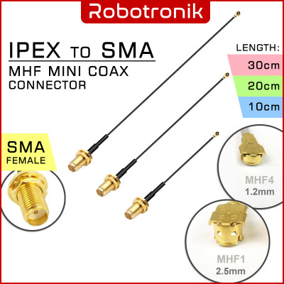 IPEX to SMA [Female] Connector Cable - (uFL / u.FL / IPX / IPEX / IPX / MHF / AM) Antenna WIFI / GSM / 4G / GPS