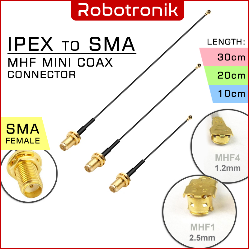 IPEX to SMA [Female] Connector Cable - (uFL / u.FL / IPX / IPEX / IPX / MHF / AM) Antenna WIFI / GSM / 4G / GPS