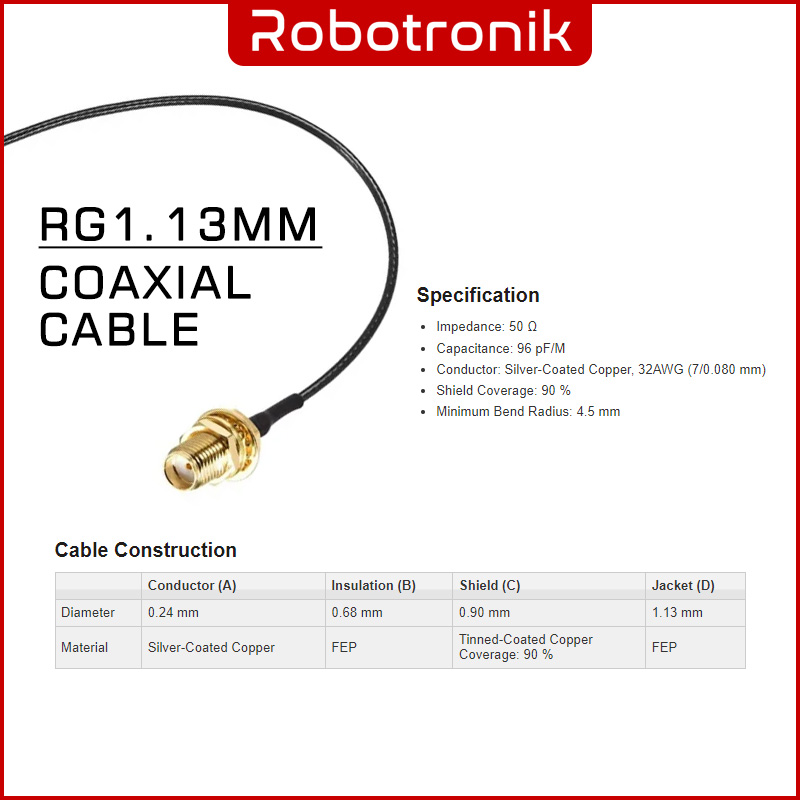 IPEX to SMA [Female] Connector Cable - (uFL / u.FL / IPX / IPEX / IPX / MHF / AM) Antenna WIFI / GSM / 4G / GPS