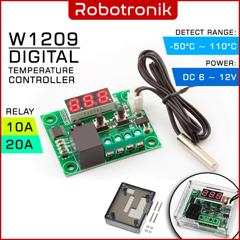 Digital Temperature Controller W1209 w/ Relay (-50°C ~ +110 Celsius) Thermostat 1209 Digital Temperature Controller W1209 w/ Relay (-50°C ~ +110 Celsius) Thermostat 1209