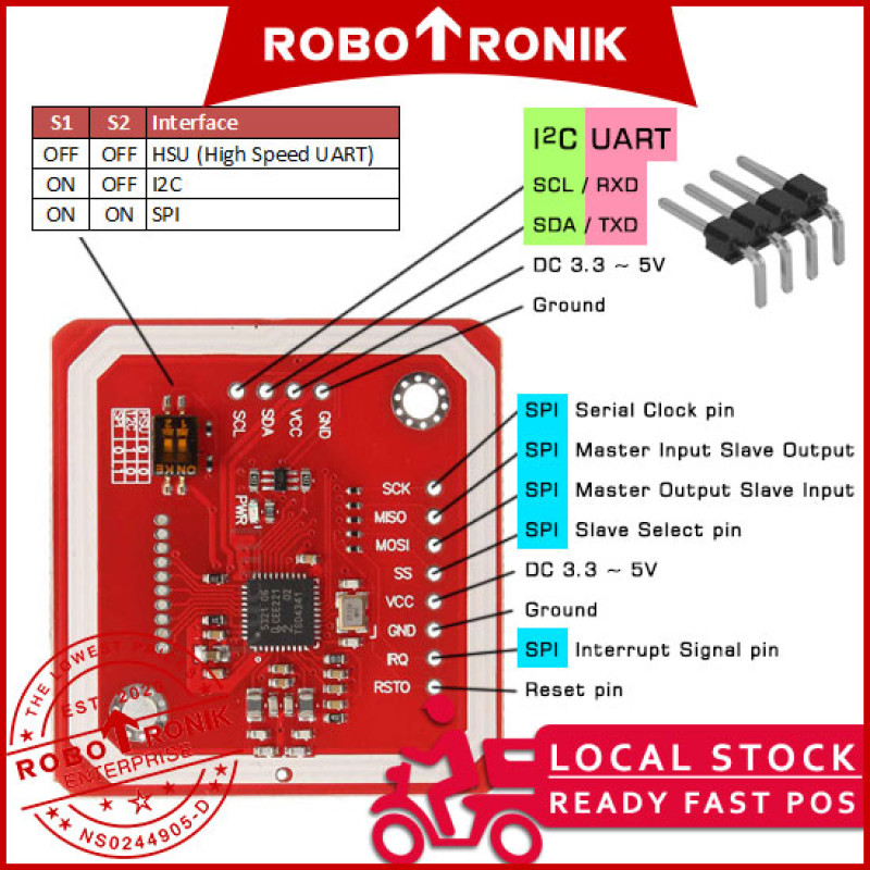 NFC RFID Reader Module PN532 V3 (13.56MHz) w Antenna, Compatible Arduino / Raspberry Pi NFC RFID Reader Module PN532 V3 (13.56MHz) w Antenna, Compatible Arduino / Raspberry Pi