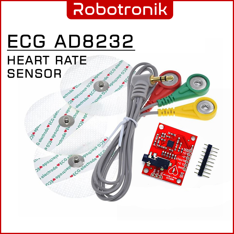 Electrocardiogram Sensor (ECG) Heart Rate Monitor Kit AD8232 Electrocardiogram Sensor (ECG) Heart Rate Monitor Kit AD8232
