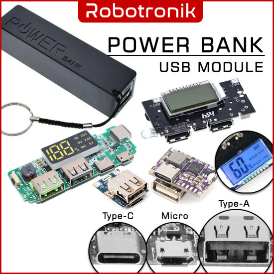 USB Power Bank Module (Charger) DIY Self-made Powerbank 18650 134N3P Type-C QC