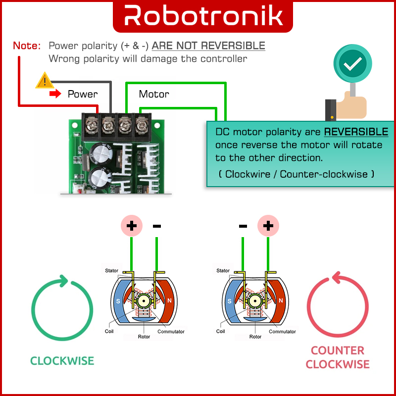 DC Brush Motor Speed Controller PWM (Both way Forward & Reverse) Geared Gear Motors 3A 6A 20A 40A 12V 24V 48V 1203B DC Brush Motor Speed Controller PWM (Both way Forward & Reverse) Geared Gear Motors 3A 6A 20A 40A 12V 24V 48V 1203B