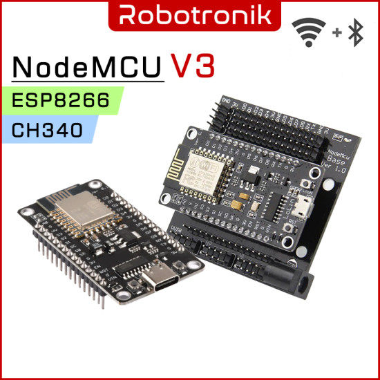 NodeMCU V3 - ESP8266 WiFi, CH340, 4MB Storage - Development Board ESP 8266 Node MCU