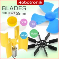 DIY Propeller Blades for 2mm Shaft - Fan, Wind Turbine, Water Wheel, & Soft Blades for STEM Projects, Robotronik Hobby Motor Parts