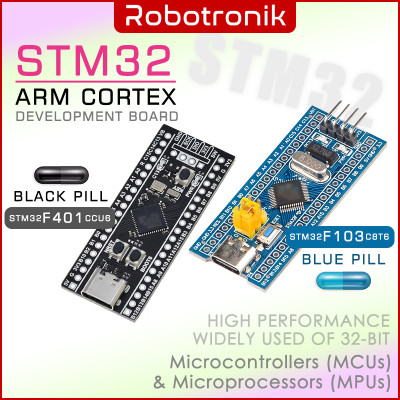 STM 32 ARM Cortex M3 (Blue Pill) M4 (Black Pill) - STM32 STM32F103 STM32F103C6T6 STM32F4 STM32f401 STM32F401CCU6