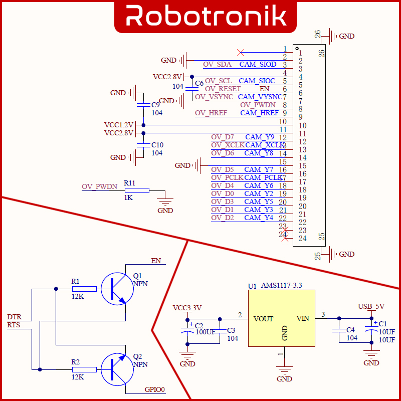 ESP32 S3 CAM (Video Streaming, Face Recognition, Webcam IoT) With OV2640 Camera AI Thinker WiFi + Bluetooth ESP32 S3 CAM (Video Streaming, Face Recognition, Webcam IoT) With OV2640 Camera AI Thinker WiFi + Bluetooth