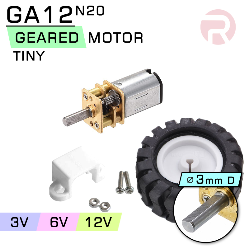 DC Geared Motor GA12 (N20) Tiny 3V 6V 12V Gear & Bracket