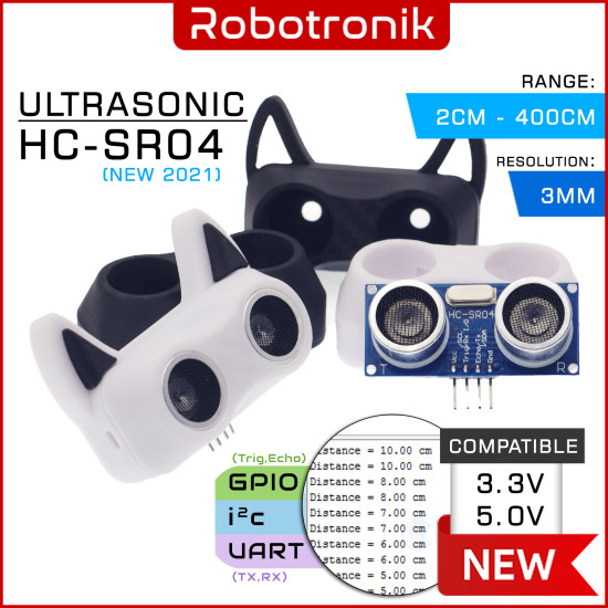 HC-SR04 Ultrasonic Range Detector Distance Sensor (2cm - 400cm) GPIO i2c UART 3.3V 5V SR-04