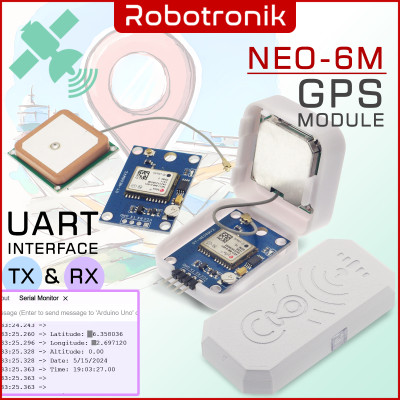 GPS Module NEO 6M Receiver w/ Ceramic Antenna, Track Location Time - Arduino Raspberry Pi Compatible GPS Module NEO 6M Receiver w/ Ceramic Antenna, Track Location Time - Arduino Raspberry Pi Compatible
