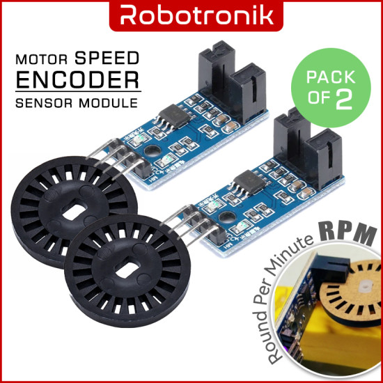 Speed Encoder IR Sensor Module (Infrared Optical) Tachometer w/ Disk (Pack of 2 set)
