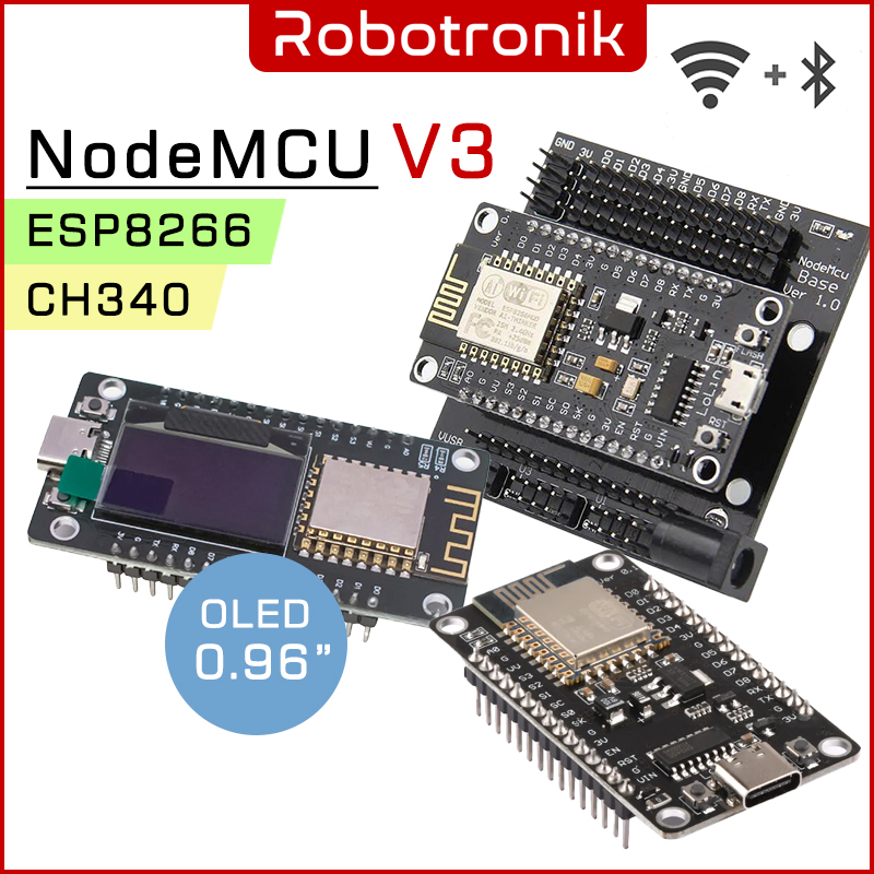NodeMCU V3 - ESP8266 WiFi, CH340, 4MB Storage - Development Board ESP 8266 Node MCU
