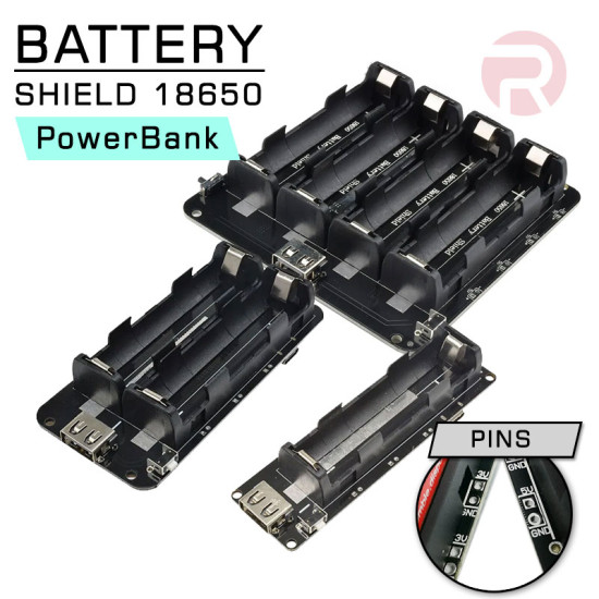 Portable Mobile Power - 18650 Battery Shield V3 V8 V9 (USB & Type C) Power Bank Raspberry Pi & Arduino Powerbank Power Bank