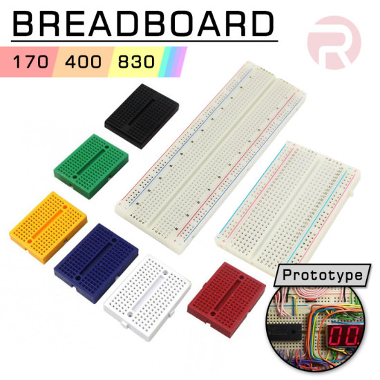 Solderless Breadboard (Full Size) 830 tie point MB-102 bread board