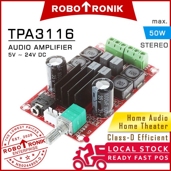 TPA3116 Audio Amplifier Module, Stereo / Dual Channel (2x50W) - XH-M189 for Home Theater, DIY Audio Music, Mobile Phone