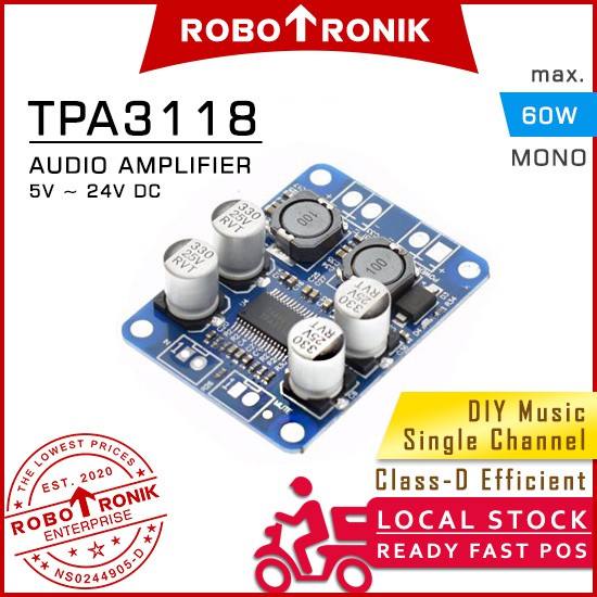TPA3118 Audio Amplifier Module 60W Mono / Single Channel - for DIY Audio Music, Mobile Phone / Home Theater