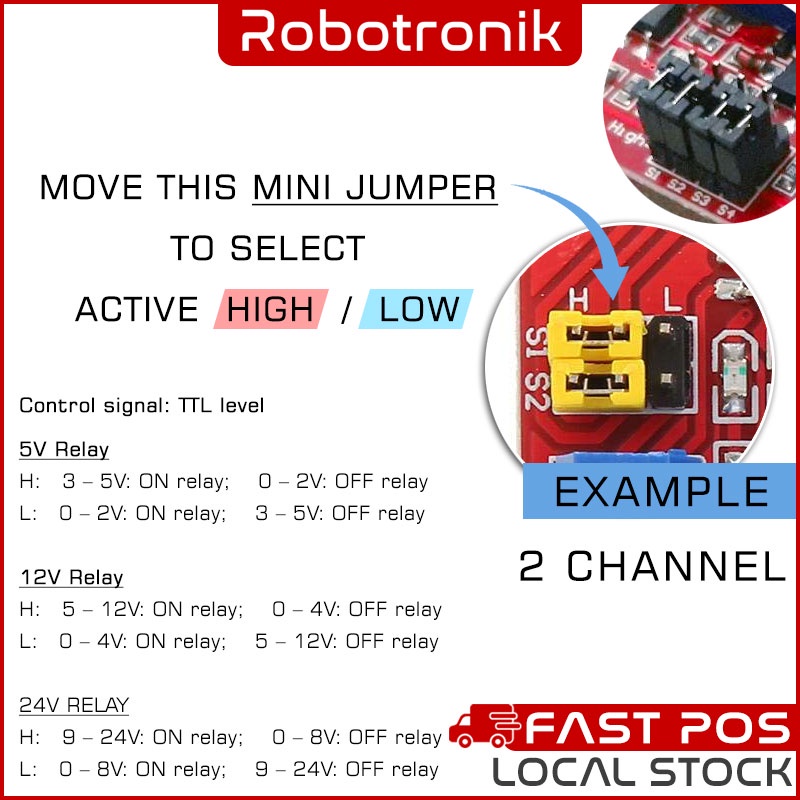 Relay Board Module 5V 12V 24V w/ Active-High & Active-Low Selectable 1 2 4 8 Channel Relay Board Module 5V 12V 24V w/ Active-High & Active-Low Selectable 1 2 4 8 Channel
