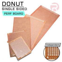 Donut (Perf) Single Sided Board - Pitch 2.54mm Donutboard Perfboard Prototype PCB Circuit Protoboard