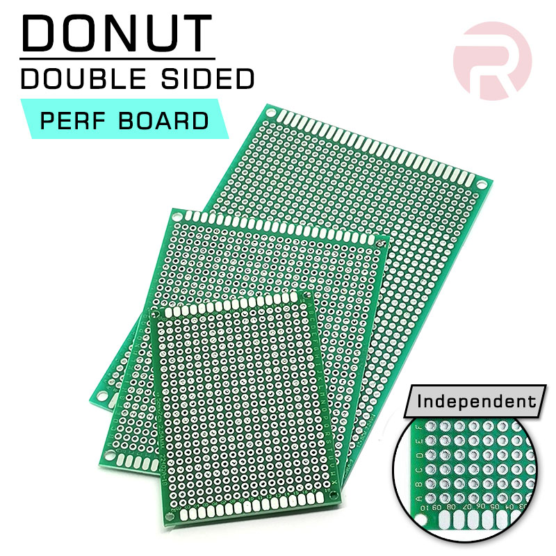 Donut (Perf) Double Sided Board - Pitch 2.54mm Double Side Prototype PCB Circuit Protoboard compatible Donut (Perf) Double Sided Board - Pitch 2.54mm Double Side Prototype PCB Circuit Protoboard compatible