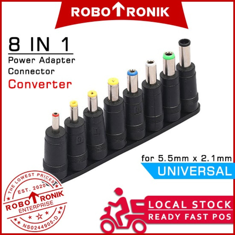 8-In-1 Universal DC Jack for Power Adapter 5.5x2.1MM (Adaptor) 8-In-1 Universal DC Jack for Power Adapter 5.5x2.1MM (Adaptor)