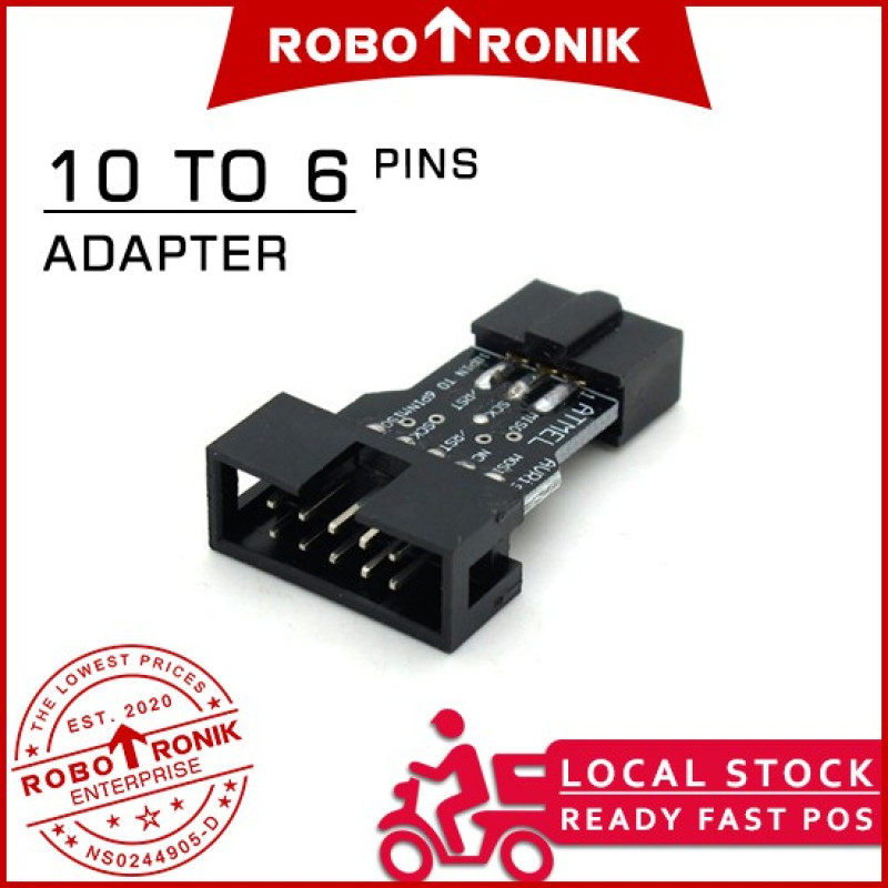 10 Pin to 6 Pin Adapter Board for AVRISP USBASP STK500 Programmer 10 Pin to 6 Pin Adapter Board for AVRISP USBASP STK500 Programmer