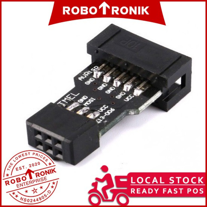 10 Pin to 6 Pin Adapter Board for AVRISP USBASP STK500 Programmer 10 Pin to 6 Pin Adapter Board for AVRISP USBASP STK500 Programmer