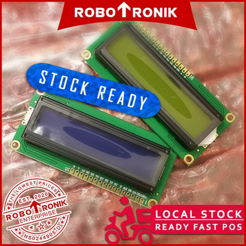 Arduino LCD Display 16x2 Yellow / Blue Backlight Screen Serial Parallel Pateri I2C Pin Header Male Female