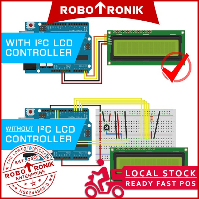 Arduino Raspberry LCD 20x4 w Backlight (Serial Parallel Interface) Display Module 2004A Pin Header Female I2C Controller