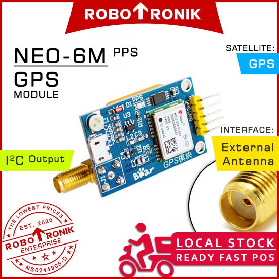 GPS Module NEO 6M with PPS (pulse per second) Signal & Ceramic Antenna