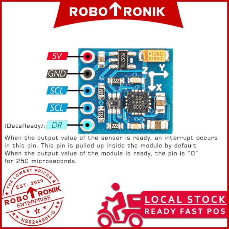 GY-271 (DB5883) 3-Axis Magnetic Field Compass Sensor Module 5883 指南针 Arduino / Raspberry Pi Kompas GY-271 (DB5883) 3-Axis Magnetic Field Compass Sensor Module 5883 指南针 Arduino / Raspberry Pi Kompas