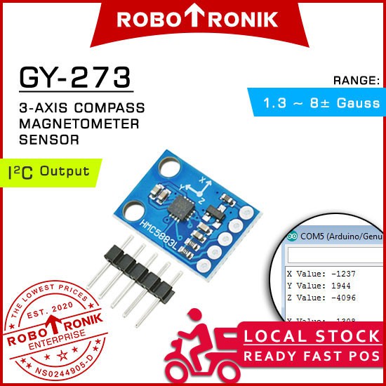 GY-273 (DA5883) 3-Axis Compass Magnetometer Sensor Module 5883 - Arduino / Raspberry Pi 磁场 Digital Output, I2C Interface