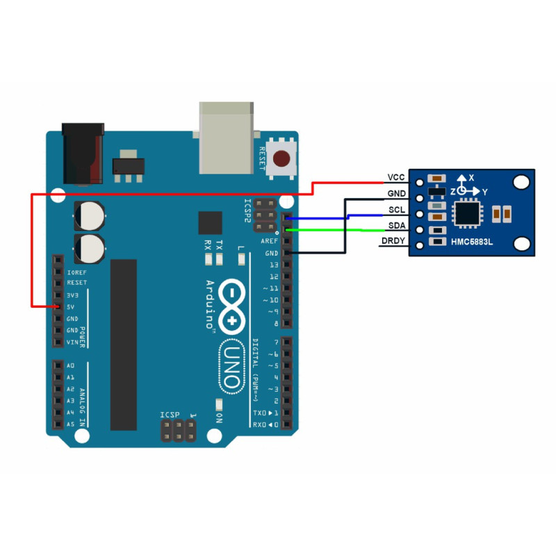 GY-273 (DA5883) 3-Axis Compass Magnetometer Sensor Module 5883 - Arduino / Raspberry Pi 磁场 Digital Output, I2C Interface GY-273 (DA5883) 3-Axis Compass Magnetometer Sensor Module 5883 - Arduino / Raspberry Pi 磁场 Digital Output, I2C Interface