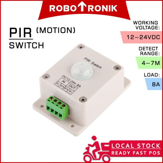 PIR Switch 12V ~ 24V DC Infrared Motion Sensor Switch Suis Gerak for LED Lamp Light Strip Lighting Automatic Controller