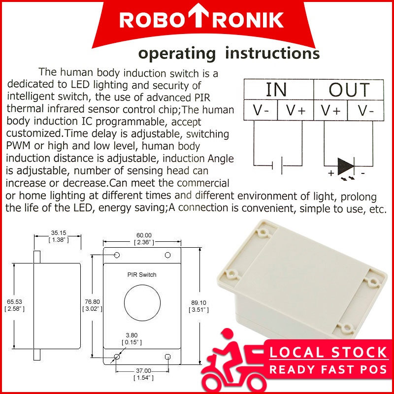 PIR Switch 12V ~ 24V DC Infrared Motion Sensor Switch Suis Gerak for LED Lamp Light Strip Lighting Automatic Controller PIR Switch 12V ~ 24V DC Infrared Motion Sensor Switch Suis Gerak for LED Lamp Light Strip Lighting Automatic Controller