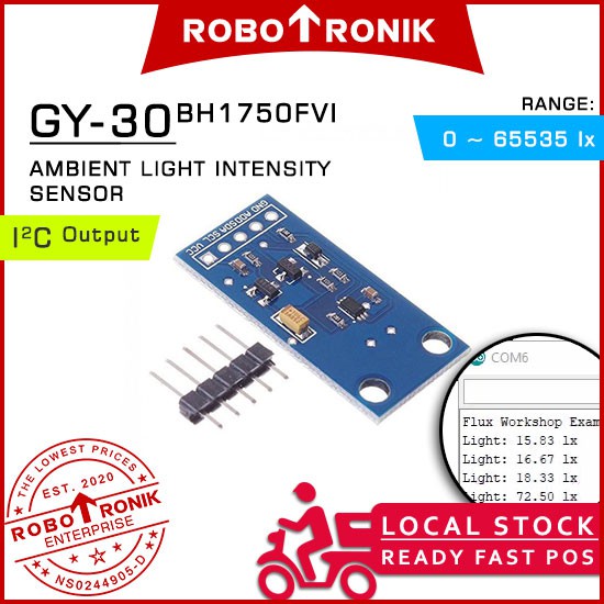 GY-30 (BH1750FVI) Ambient Light Intensity Sensor Module - Arduino Raspberry Pi Deteksi Intensitas Cahaya - GY30