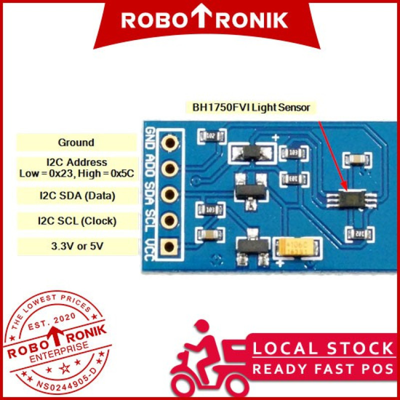 GY-30 (BH1750FVI) Ambient Light Intensity Sensor Module - Arduino Raspberry Pi Deteksi Intensitas Cahaya - GY30 GY-30 (BH1750FVI) Ambient Light Intensity Sensor Module - Arduino Raspberry Pi Deteksi Intensitas Cahaya - GY30