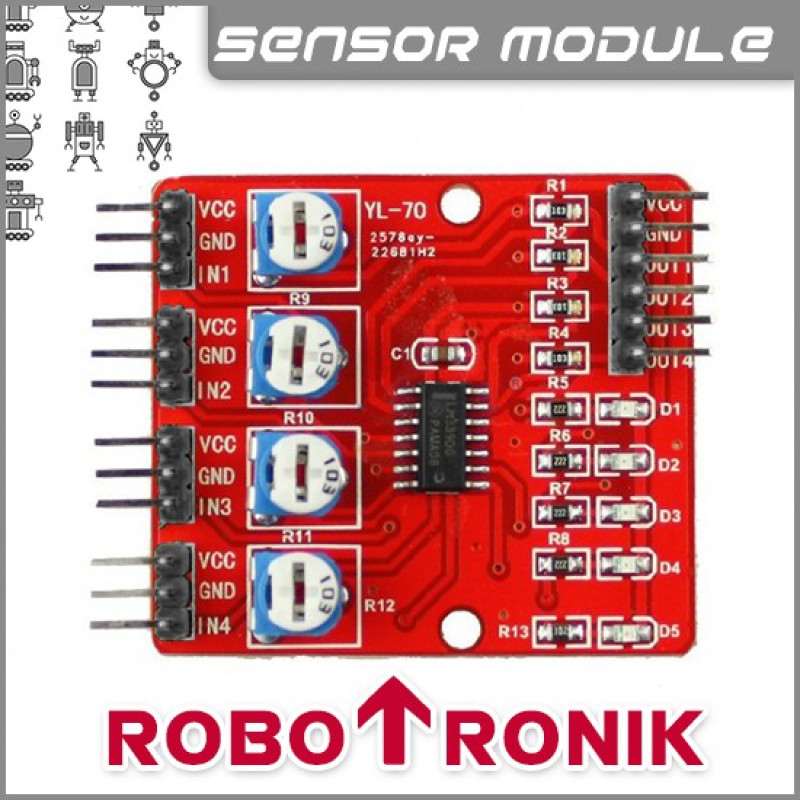 4-Way IR Infrared Tracking Sensor Module 2 - 60cm YL-73 4-Way IR Infrared Tracking Sensor Module 2 - 60cm YL-73