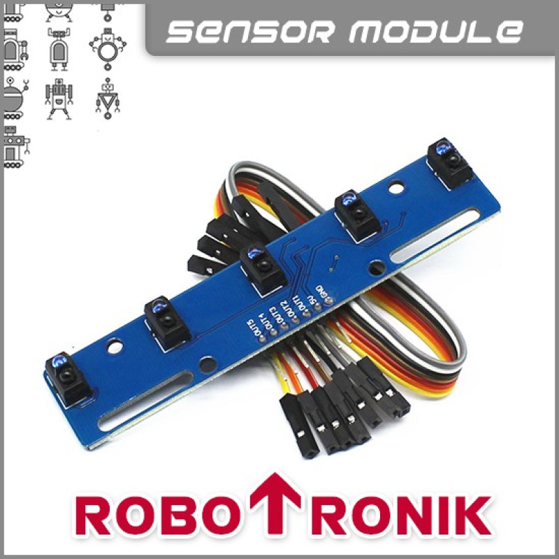 5-way IR Infrared Tracking Sensor, Tracking module | Black & White Line Recognition Sensor TCRT5000L 5-way IR Infrared Tracking Sensor, Tracking module | Black & White Line Recognition Sensor TCRT5000L