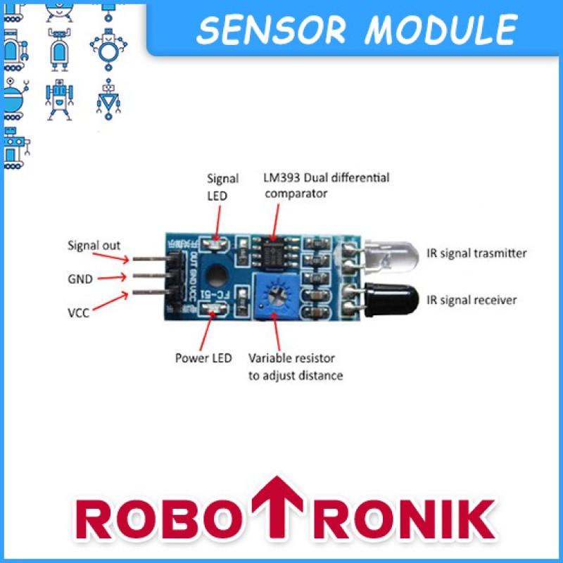 FC-51 IR Infrared (2 - 15cm) Obstacle Detaction Sensor Module FC51 FC-51 IR Infrared (2 - 15cm) Obstacle Detaction Sensor Module FC51